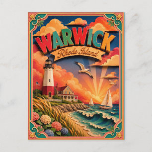 PopCut-Staaten Warwick Rhode Island Papierkunst Postkarte