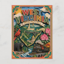 PopCut Staaten West Virginia Farbige 3D-Papierkuns