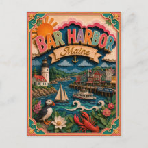 PopCut States Bar Harbor Maine Papierkunst