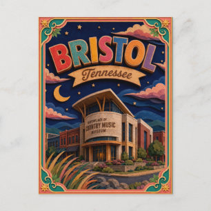 PopCut States Bristol Tennessee Papierkunst Postkarte