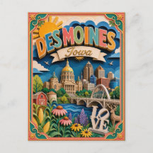 PopCut States Des Moines Iowa Papierkunst