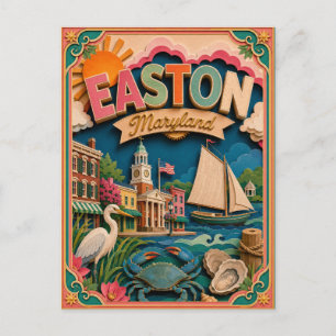 PopCut States Easton Maryland Papierkunst Postkarte