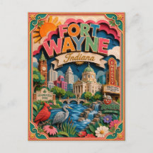 PopCut States Fort Wayne Indiana Papierkunst