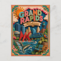 PopCut States Grand Rapids Michigan Papierkunst