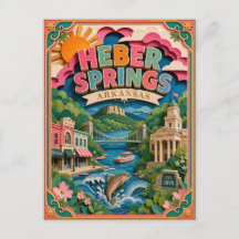 PopCut States Heber Springs Arkansas Papierkunst