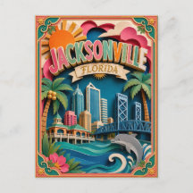 PopCut States Jacksonville Florida Papierkunst