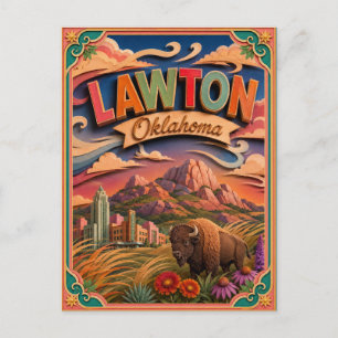 PopCut States Lawton Oklahoma Papierkunst Postkarte