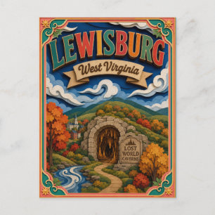 PopCut States Lewisburg West Virginia Papierkunst Postkarte