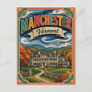 PopCut States Manchester Vermont Papierkunst Postkarte