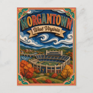PopCut States Morgantown West Virginia Papierkunst Postkarte