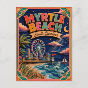 PopCut States Myrtle Beach South Carolina Kunst Postkarte