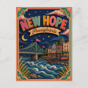 PopCut States New Hope Pennsylvania Papierkunst Postkarte