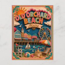 PopCut States Old Orchard Beach Maine Papierkunst