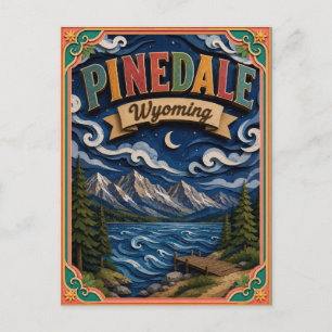 PopCut States Pinedale Wyoming Papierkunst Postkarte