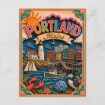 PopCut States Portland Maine Papierkunst