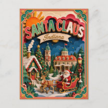PopCut States Santa Claus Indiana Papierkunst