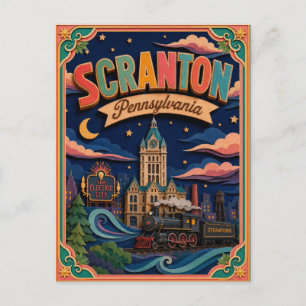 PopCut States Scranton Pennsylvania Papierkunst Postkarte