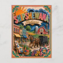 PopCut States Shipshewana Indiana Papierkunst