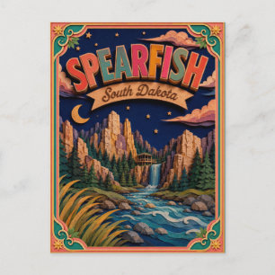 PopCut States Spearfish South Dakota Papierkunst Postkarte