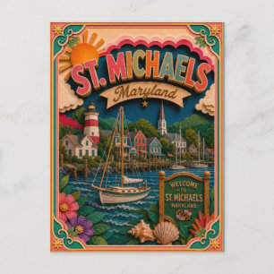 PopCut States St. Michaels Maryland Papierkunst Postkarte
