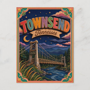 PopCut States Townsend Tennessee Papierkunst Postkarte