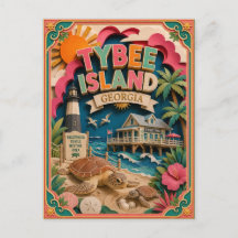 PopCut States Tybee Island Georgia Papierkunst