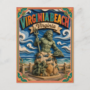 PopCut States Virginia Beach Virginia Papierkunst Postkarte