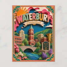 PopCut States Waterbury Connecticut Papierkunst