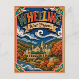 PopCut States Wheeling West Virginia Papierkunst Postkarte