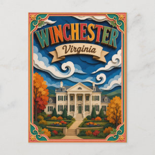 PopCut States Winchester Virginia Papierkunst Postkarte