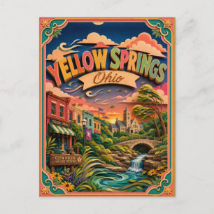 PopCut States Yellow Springs Ohio Papierkunst Postkarte