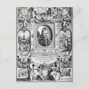 Pope Clement VIII., umgeben Postkarte