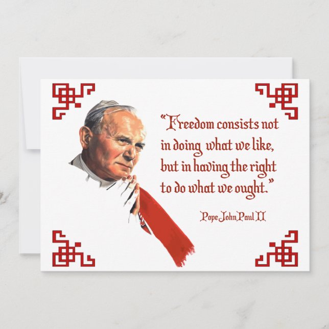 Pope John Paul II Freedom Notecards (Vorderseite)