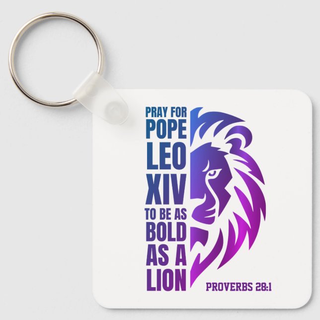POPE LEO XIV beten Bold Lion Christlich katholisch Schlüsselanhänger (Vorderseite)
