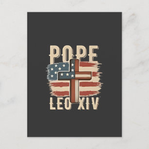 Pope Leo XIV Christlich Church Da Pope USA Flag Ankündigungspostkarte