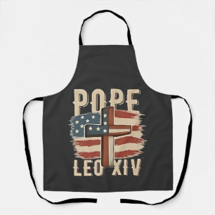 Pope Leo XIV Christlich Church Da Pope USA Flag Schürze