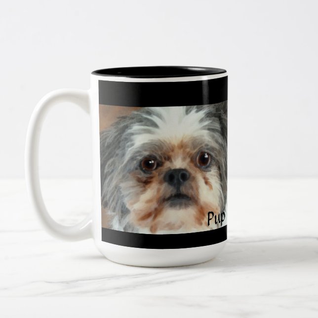 POPE SUR UNE TASSE Lhasa Apso Jouet Chien Mug cade (Gauche)