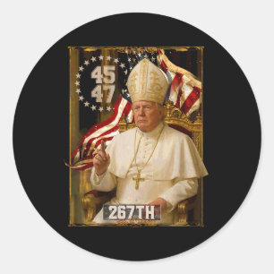 Pope Trump Funny Präsident Trump Runder Aufkleber