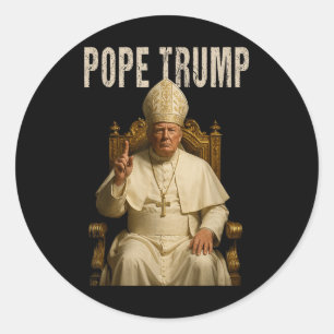 Pope Trump, lustiges katholisches Trump-T-Shirt Runder Aufkleber