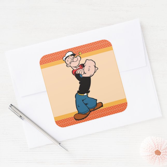 Popeye-Aufkleber Quadratischer Aufkleber (Umschlag)