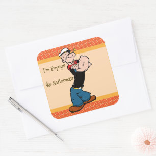 Popeye-Aufkleber Quadratischer Aufkleber