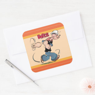 Popeye-Aufkleber Quadratischer Aufkleber