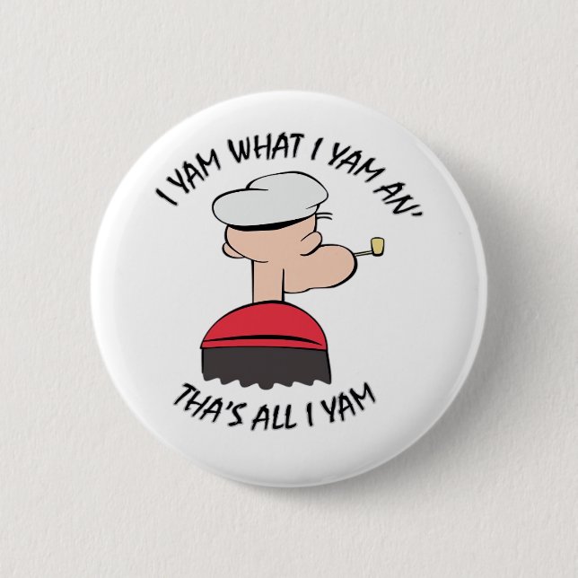 Popeye I Yam What I Yam Classic Button (Vorderseite)