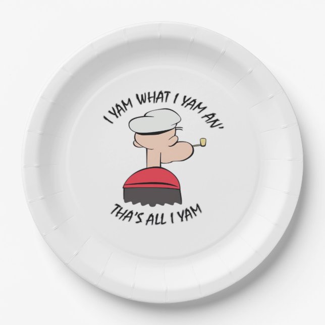 Popeye I Yam What I Yam Classic Pappteller (Vorderseite)