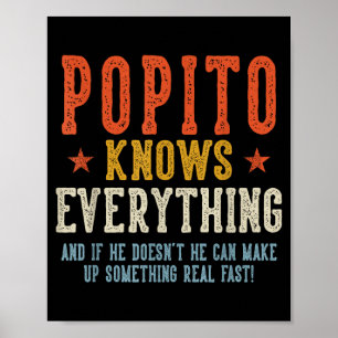 Popito weiß alles Vatertag Retro Vintage Poster