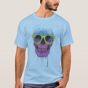 Popkunstschädel mit Gläsern T-Shirt