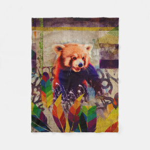 Popkunstzusammensetzung des roten Pandas abstrakte Fleecedecke