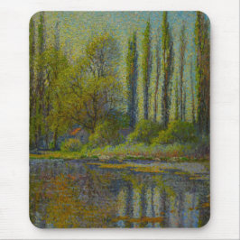 Poplar Trees in Spring (Utah Landscape) (USA Art Mousepad