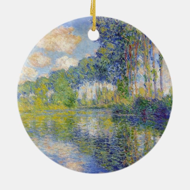 Poplars am Fluss Epte (von Claude Monet) Keramik Ornament (Hinten)