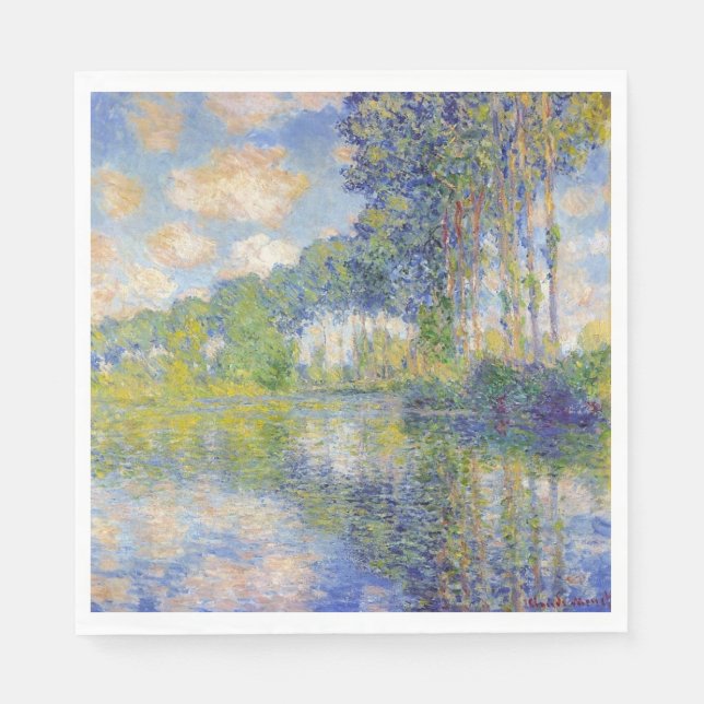 Poplars am Fluss Epte (von Claude Monet) Serviette (Vorderseite)